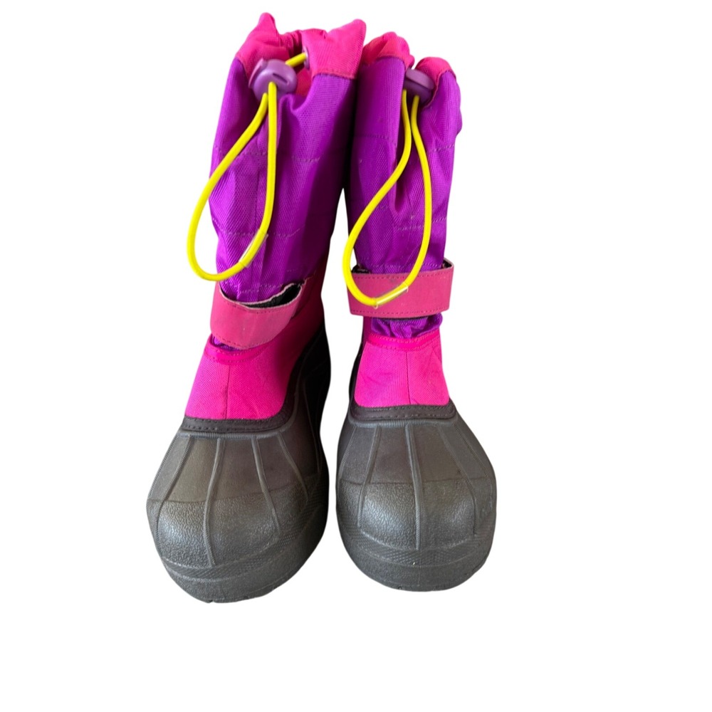 Columbia Youth Powderbug Plus II Waterproof Snow Boots Pink Purple Size 6